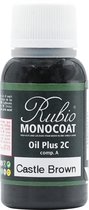 Rubio Monocoat Oil Plus 2C - Ecologische Houtolie in 1 Laag voor Binnenshuis - Castle Brown, 20 ml