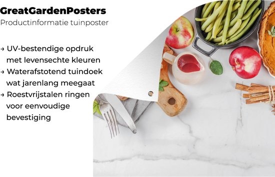 Tableau de jardin Légumes - Fruits - Viande - Herbes - 80x60 cm - Affiche de jardin
