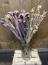Droogbloemenboeket-boeket 50 cm-droogbloemen-verschillende voorjaars kleuren-verschillende combinaties-kado te geven-gezellig op tafel of kast-