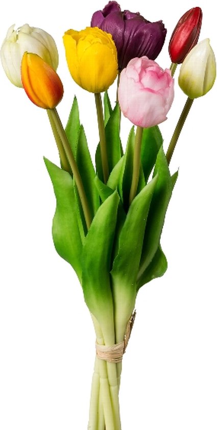 Kopu® Kunstbloemen bos Tulpen Mix 7 stuks 39 cm - Multikleur