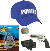 Casquette de déguisement de Police /casquette bleue avec pistolet/étui/badge/menottes pour enfants