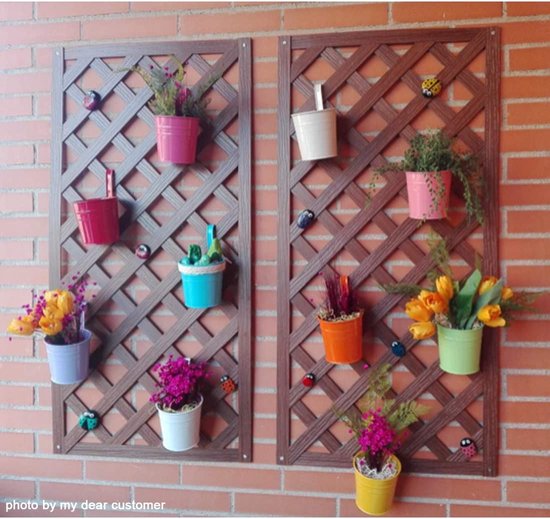 Giovara Metalen bloempotten zonder gat; 10 stuks om op te hangen; kleurrijke  potten... | bol.com