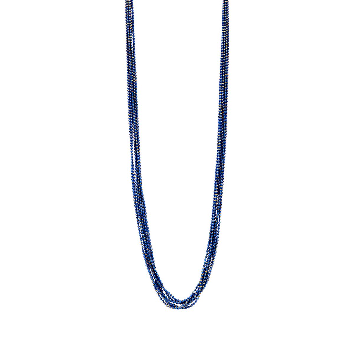 Les Cordes - Halsketting - Collier - DETTELANG - Kleur Blauw - Metaal - Sieraad Dames - Juwelen - Statement ketting