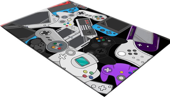 Tapis de Gaming 100x150cm - Design de console de jeu - Idéal pour la salle de jeux, la chambre d'enfants et le salon