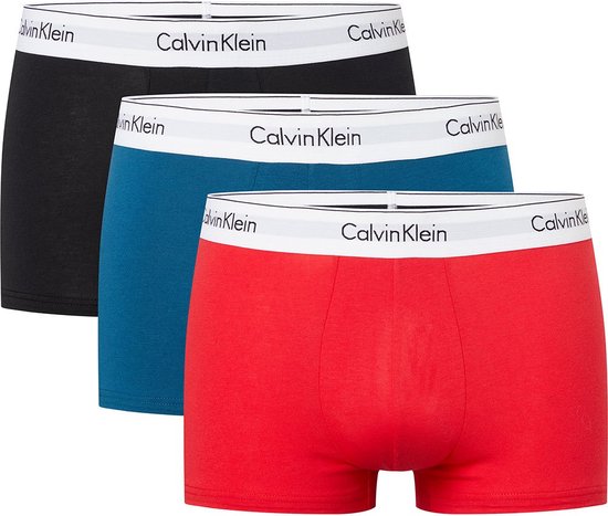 Calvin Klein - Heren - 3-Pack Trunk - Blauw - S