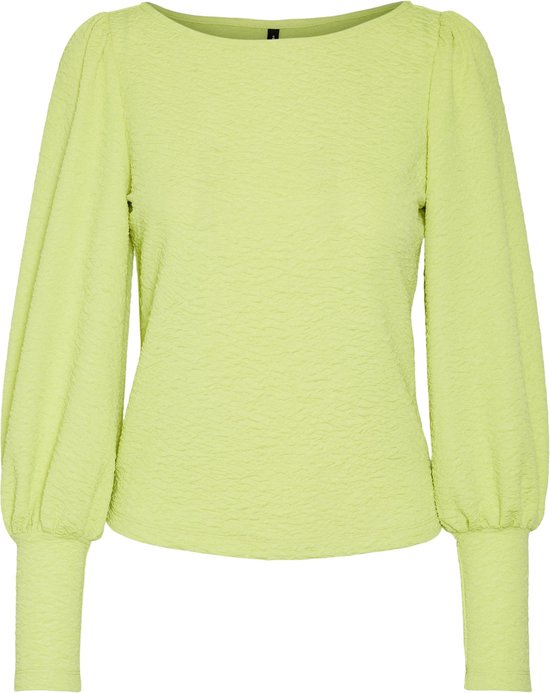 Vero Moda VMVIBE L/S PUFF SLEEVE TOP FD22 Dames Trui Sharp Green - Maat L