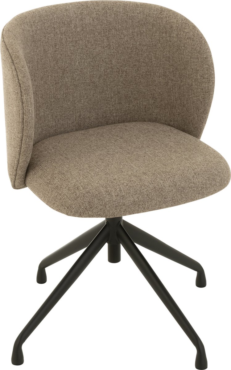 J-Line stoel Turn/Up/Down - linnen - donkerbruin/beige