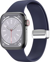 Bracelet Apple Watch Compatible - Bracelet Siliconen By Qubix - Boucle déployante - Bleu foncé - Convient pour Apple Watch 38mm / 40mm / 41mm