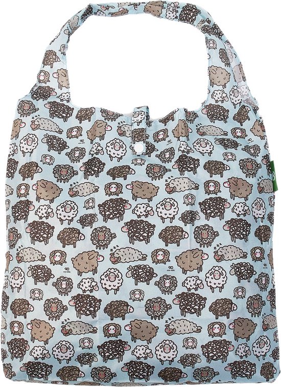 Eco Chic - Foldaway Shopper - A44BU - Blue - Cute Sheep