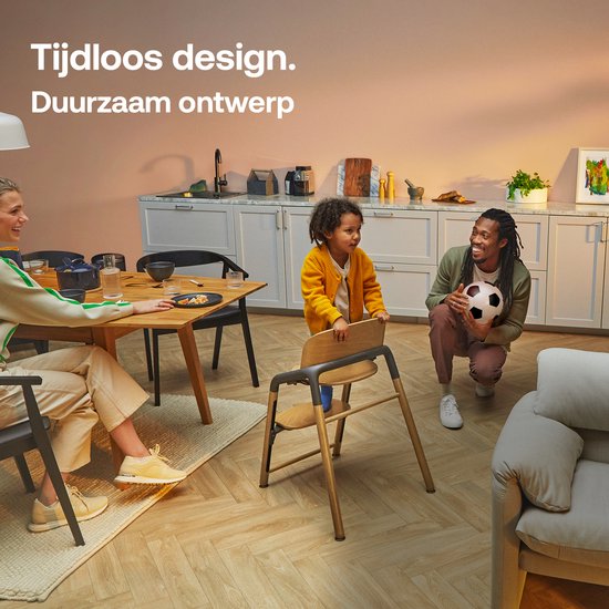 Bugaboo Giraffe houten kinderstoel, verstelbaar in 1 seconde, Dark Wood/Grey van Bugaboo — afbeelding 4