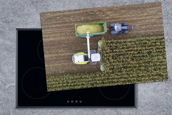 KitchenYeah® Inductie beschermer 81.6x52.7 cm - Tractor - Hakselaar - Maïs - Kookplaataccessoires - Afdekplaat voor kookplaat - Inductiebeschermer - Inductiemat - Inductieplaat mat