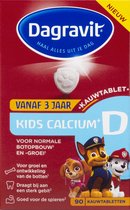 Dagravit Kids Calcium + Vitamine D vanaf 3 jaar - Calcium voor de groei en ontwikkeling van botten - Vitamine D speelt een rol bij de botaanmaak - 90 kauwtabletten