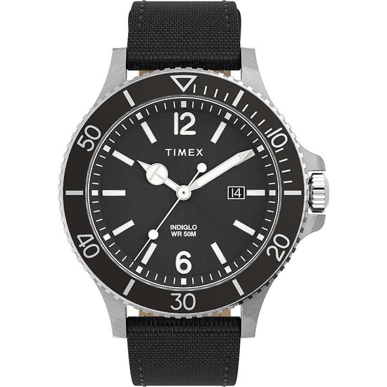 Timex Harborside TW2V27000 Horloge - Textiel - Zwart - Ø 43 mm