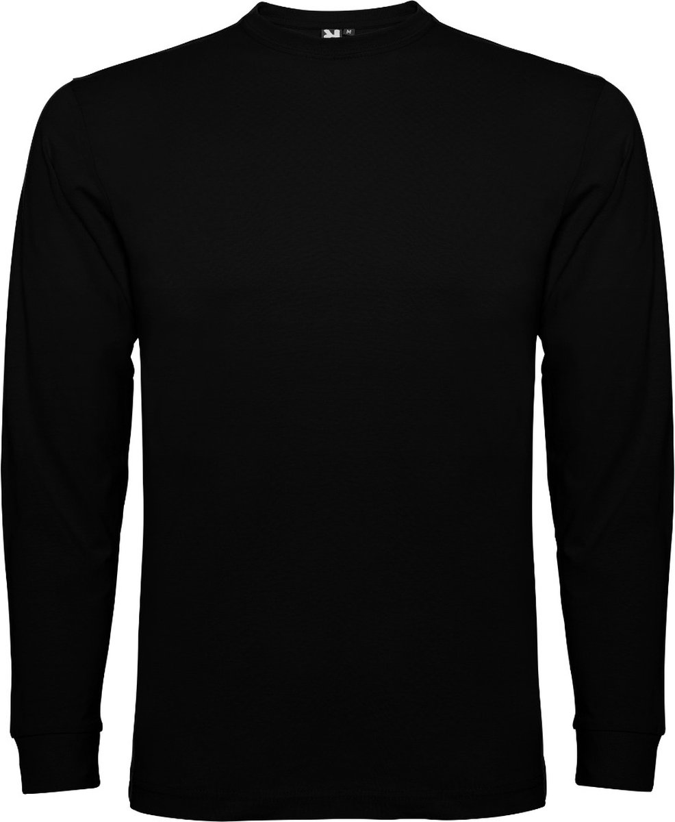 Effen t-shirt lange mouwen model Pointer merk Roly 3XL Zwart