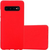 Cadorabo Hoesje geschikt voor Samsung Galaxy S10 4G in FROST ROOD - Beschermhoes gemaakt van flexibel TPU silicone Case Cover