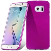 Cadorabo Hoesje geschikt voor Samsung Galaxy S6 EDGE in ROZE - Beschermhoes van flexibel TPU silicone Case Cover in Brushed design