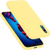 Cadorabo Hoesje geschikt voor Huawei P20 in LIQUID GEEL - Beschermhoes gemaakt van flexibel TPU silicone Case Cover