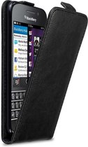 Cadorabo Hoesje geschikt voor Blackberry Q10 in ZWARTE NACHT - Beschermhoes in flip design Case Cover met magnetische sluiting