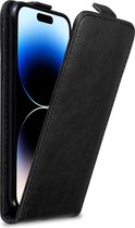 Cadorabo Hoesje geschikt voor Apple iPhone 14 PRO in ZWARTE NACHT - Beschermhoes in flip design Case Cover met magnetische sluiting
