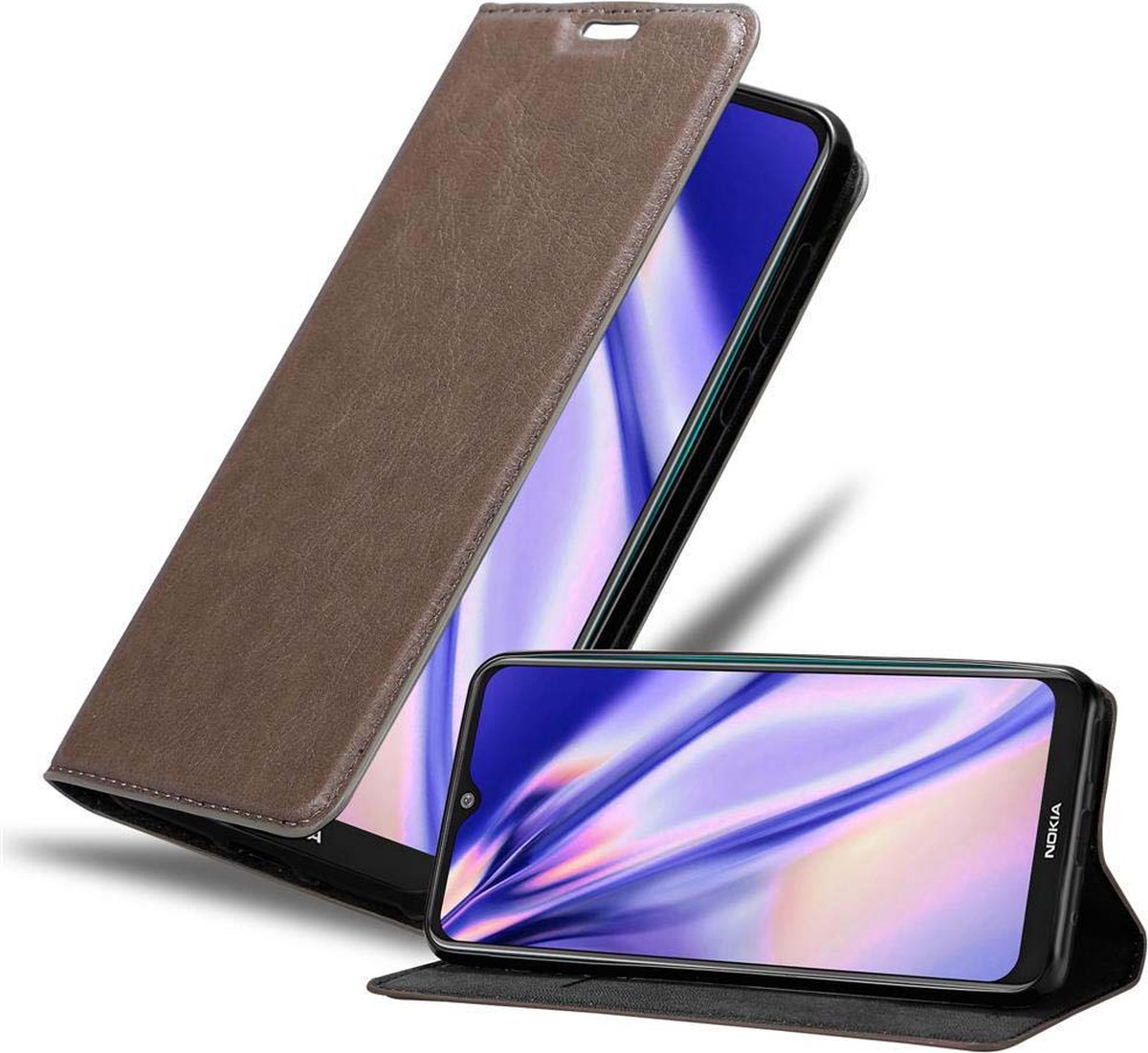 Cadorabo Hoesje geschikt voor Nokia 7.2 in KOFFIE BRUIN - Beschermhoes met magnetische sluiting, standfunctie en kaartvakje Book Case Cover Etui