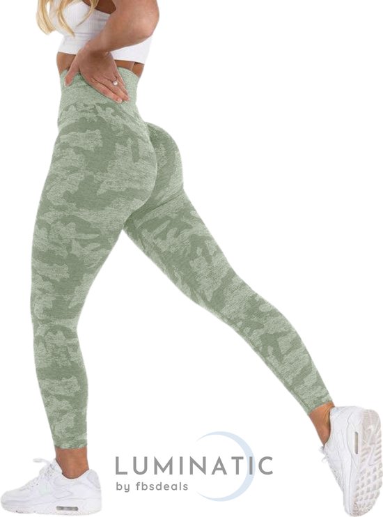 Leggings de sport femme - Leggings de Yoga - Leggings de Fitness - Leggings femme - Leggings de Sport - Shapewear femme - Pantalon camouflage - Camo | Luminatic® | Vert | XS