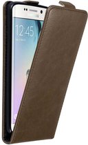 Cadorabo Hoesje geschikt voor Samsung Galaxy S6 EDGE in KOFFIE BRUIN - Beschermhoes in flip design Case Cover met magnetische sluiting
