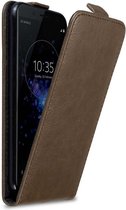 Cadorabo Hoesje geschikt voor Sony Xperia XZ2 COMPACT in KOFFIE BRUIN - Beschermhoes in flip design Case Cover met magnetische sluiting