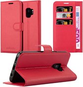 Cadorabo Hoesje voor Samsung Galaxy S9 in KARMIJN ROOD - Beschermhoes met magnetische sluiting, standfunctie en kaartvakje Book Case Cover Etui