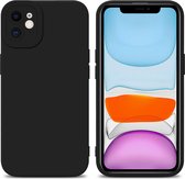 Cadorabo Hoesje geschikt voor Apple iPhone 12 in FLUID ZWART - Beschermhoes gemaakt van flexibel TPU silicone Cover Fluid Case