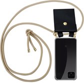 Cadorabo Hoesje geschikt voor Google PIXEL 4 in GLANZEND BRUIN - Silicone Mobiele telefoon ketting beschermhoes met gouden ringen, koordriem en afneembare etui