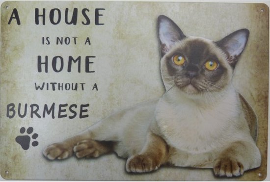 Plaque en métal en forme de chat 30 x 20 cm