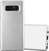 Cadorabo Hoesje geschikt voor Samsung Galaxy NOTE 8 in METALLIC ZILVER - Beschermhoes gemaakt van flexibel TPU silicone Case Cover