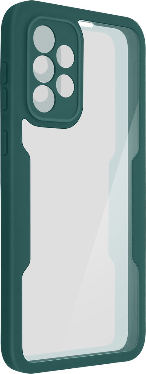 Integraal Hoesje Geschikt voor Samsung Galaxy A53 5G Achterkant plexiglas, groen