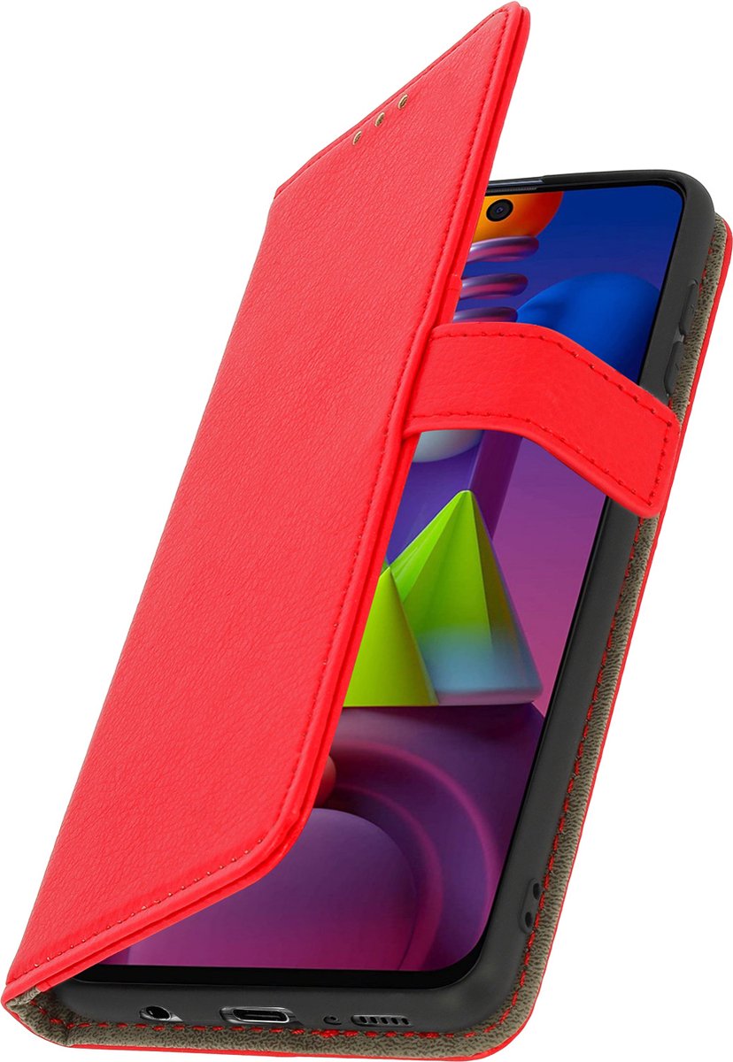 Cover Geschikt voor Samsung Galaxy M51 Flip Wallet Stand Video rode
