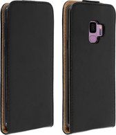 Geschikt voor Samsung Galaxy S9 Vertical Flip Case met Kaarthouder Paardenleer Effect zwart