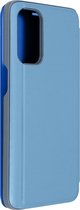 Clear View Geschikt voor Oppo Find X3 Lite Hoes Spiegelklep Video Support blauw