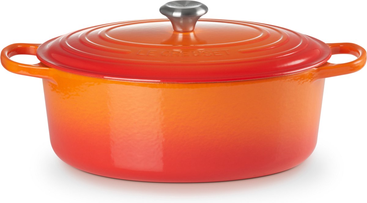 Le Creuset Ovale braad-/ stoofpan  7,5L - 33cm Oranjerood