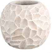 PTMD Philly Cream ceramic pot dented round XL
