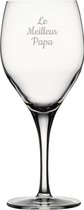 Witte wijnglas gegraveerd - 34cl - Le Meilleur Papa