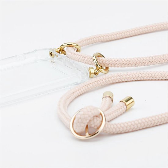Chaîne de téléphone portable Cadorabo pour Huawei P20 LITE 2018 / NOVA 3E en OR ROSE NACRÉ - Étui de protection en silicone avec anneaux dorés, dragonne et pochette amovible