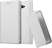 Cadorabo Hoesje voor Sony Xperia M2 / M2 AQUA in CLASSY ZILVER - Beschermhoes met magnetische sluiting, standfunctie en kaartvakje Book Case Cover Etui