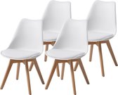 Chaises de salle à manger Albatros Aarhus 2/4/6 pièces, différentes couleurs - pieds en chêne massif, siège baquet confortable, design rétro scandinave - élégante chaise de cuisine, chaise de salle à manger ou chaise de table à manger