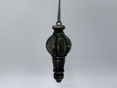 Pinakel ornament aan hanger / touw klos vintage grijs bruin klein 16 x 7 cm hout | 655998 | Home Sweet Home | Stoer & Sober Woonstijl