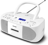 Medion Draagbare Radio (E65010) - Radio CD Speler - Stereo Set - MP3 - FM - CD - Cassette - Wit