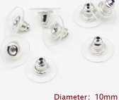 10 stuks Oorbel achterkantjes- zilverkleur -silicone ring zeer geschikt voor steker oorbellen-oorbellen stoppertjes