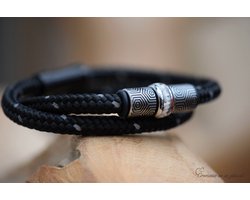 Urn-Crematie-as heren armband- Sieraad wordt voor u op maat gemaakt!- 6mm Sail Rope heren armband met crematie-as verwerkt in rvs zilveren bedel- Design rvs kralen-Herinneringsarmband-Assieraad-Heren sieraad-Crematie-as verwerkt in glas en hars