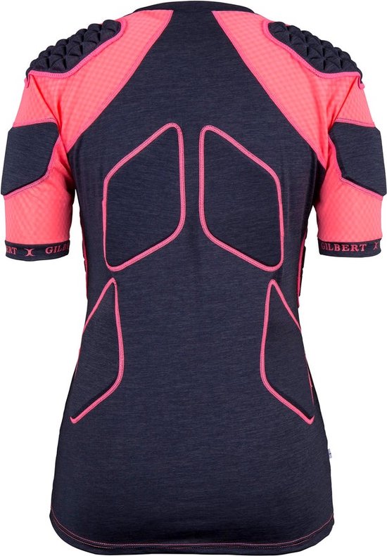 Protection TRIFLEX Femme Gilbert - Épaulière Rugby Lite, Avec Protection Poitrine/Épaules/Flancs, Noir/Rose