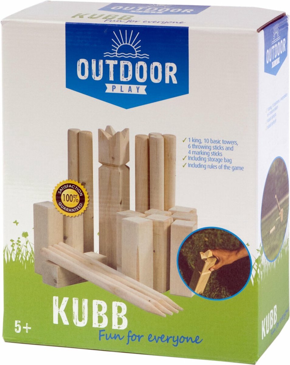 Outdoor Play Kubb spel XL -  Speelgoed - Extra grote uitvoering - Geleverd met draagzak - Inclusief spelregels — afbeelding 9