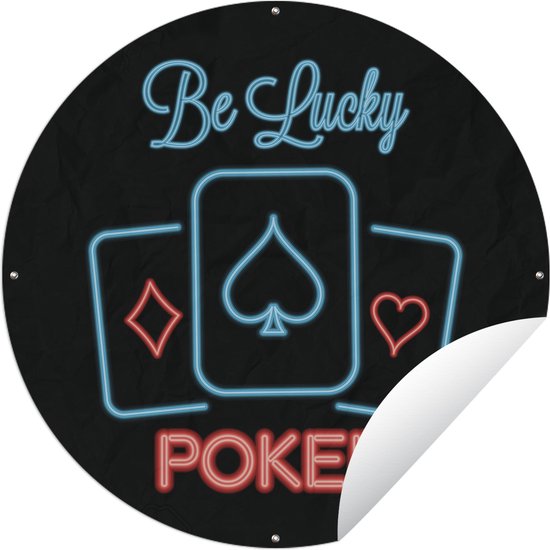 Tuincirkel Een illustratie van drie soorten speelkaarten van poker - 60x60 cm - Ronde Tuinposter - Buiten