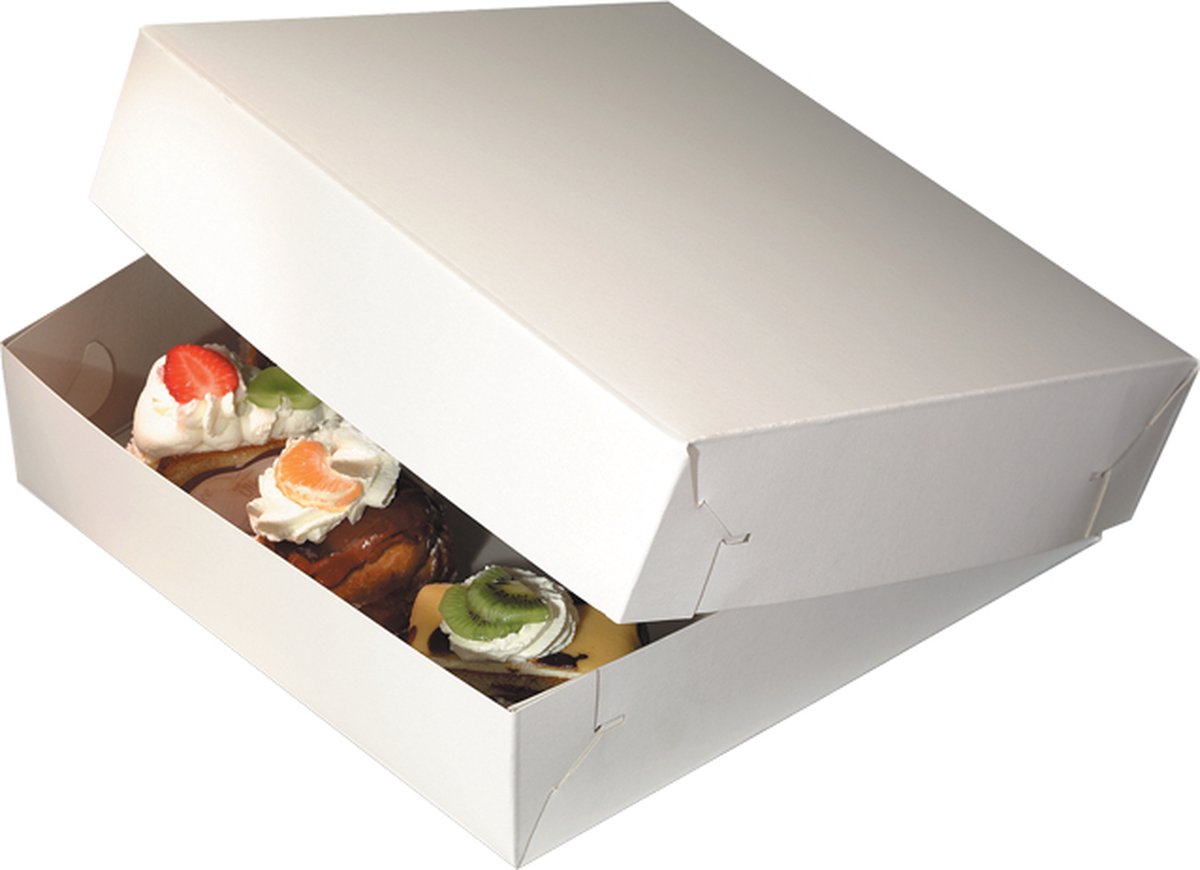 Zwanenhals/ verzenddoos | karton | 30x30x4.5cm | duplex | wit | Voordeelverpakking | 2 x 100 stuks